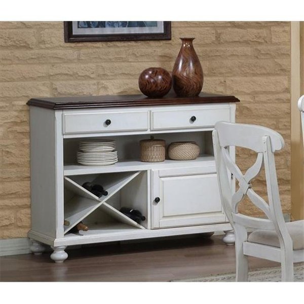 Sunset Trading Sunset Trading Andrews Server in Antique White with Chestnut Top DLU-ADW-SER-AW